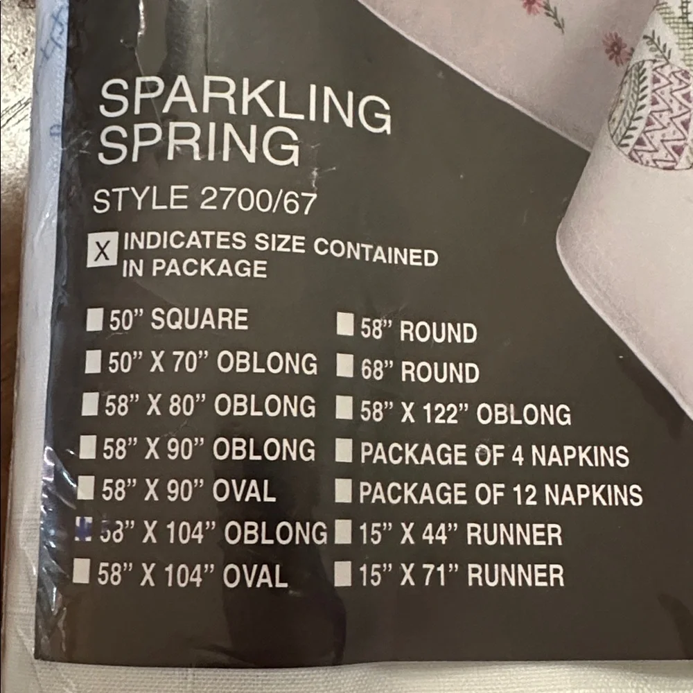 Vintage Tobin Sparkling Spring Embroidery Kit 58x104 Tablecloth NOS Easter USA